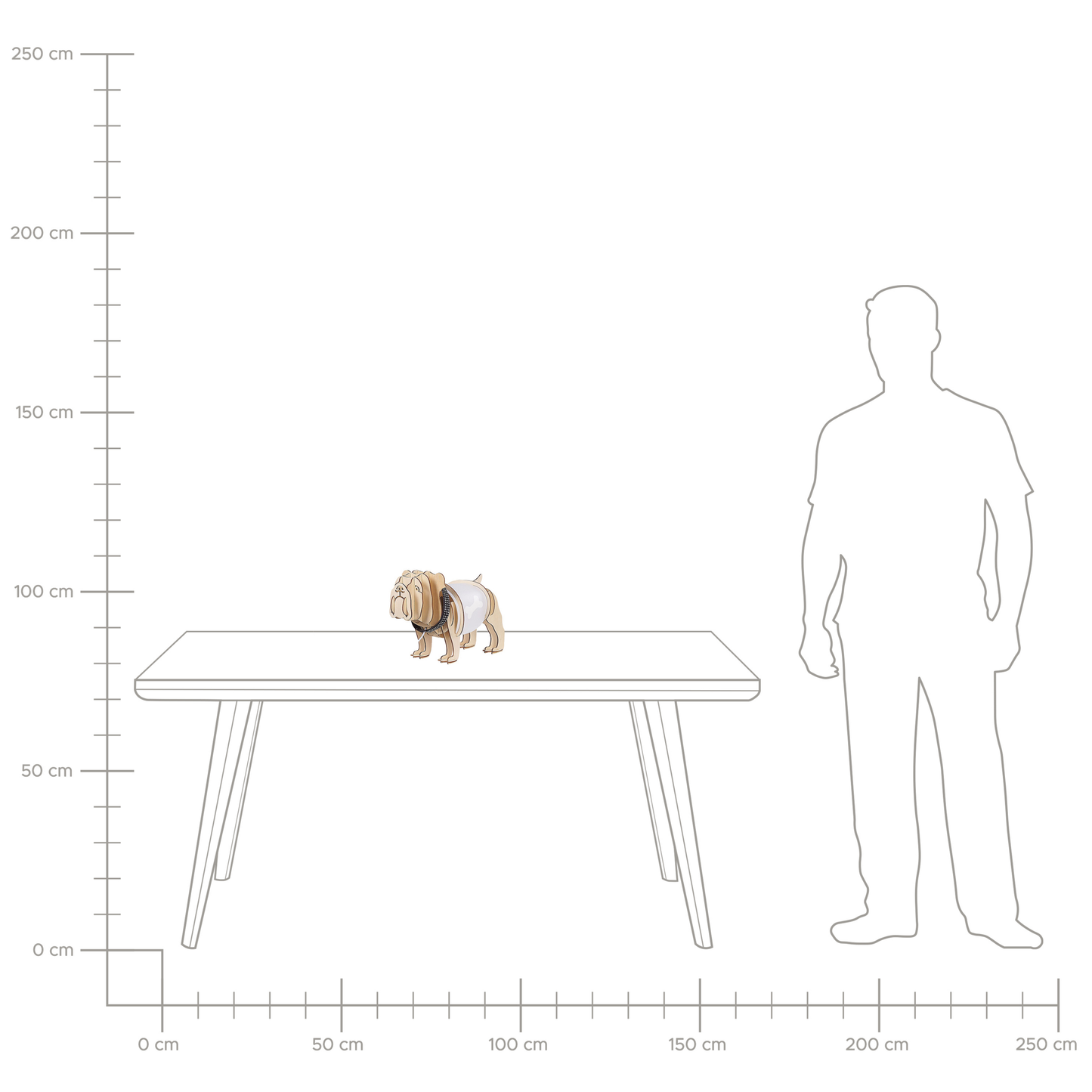 Bulldog Table Lamp White Shade Light Brown Finish