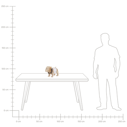 Bulldog Table Lamp White Shade Light Brown Finish