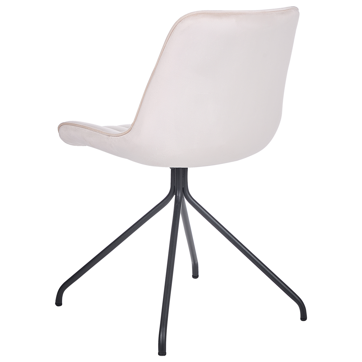 Velvetique Dining Chairs Set Beige Velvet Tufted Cross Base