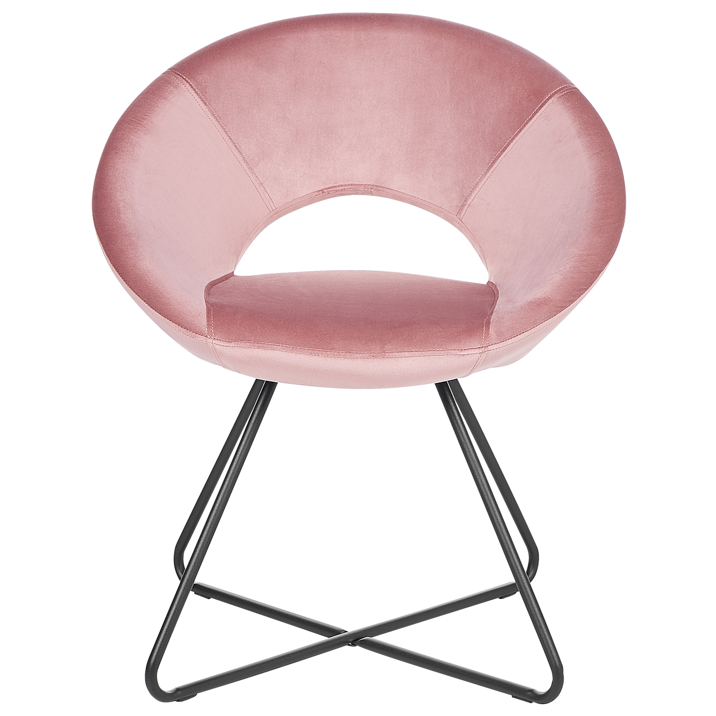 Living Velvet Accent Chair Pink Tufted Armless Cross Base