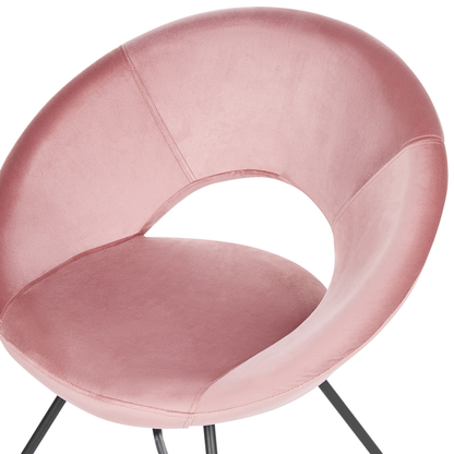 Living Velvet Accent Chair Pink Tufted Armless Cross Base