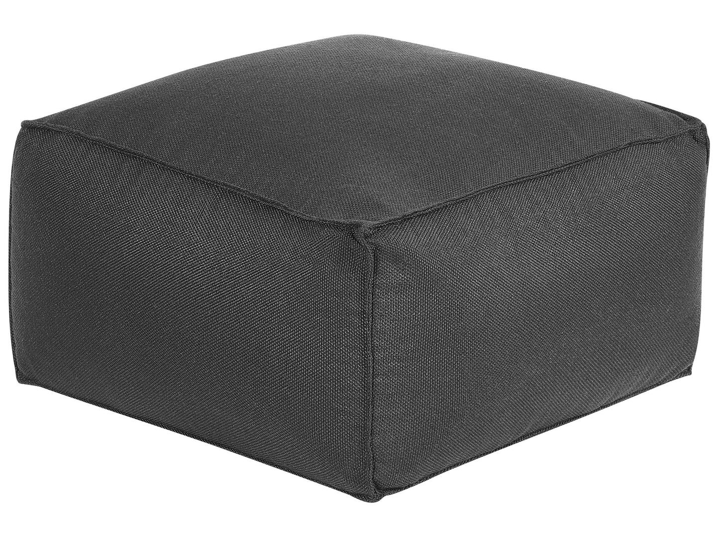 Pouffe Black EPS Beads Solid Pattern Square Footstool