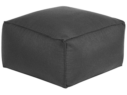 Pouffe Black EPS Beads Solid Pattern Square Footstool