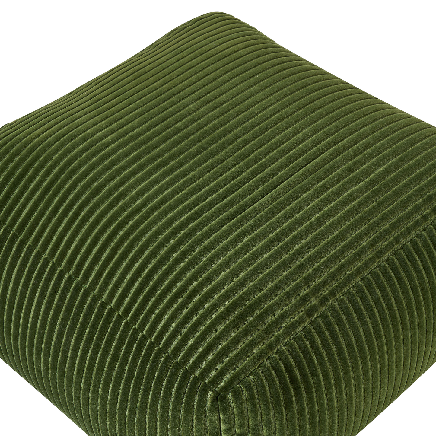 Dark Green Corduroy Pouffe With EPS Beads Footstool