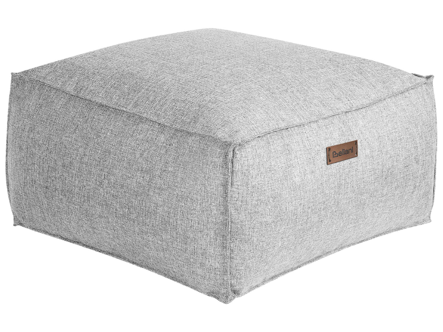Beige Pouffe Solid Pattern Square Boho Modern Fabric Footstool For Living Rooms And Lounges
