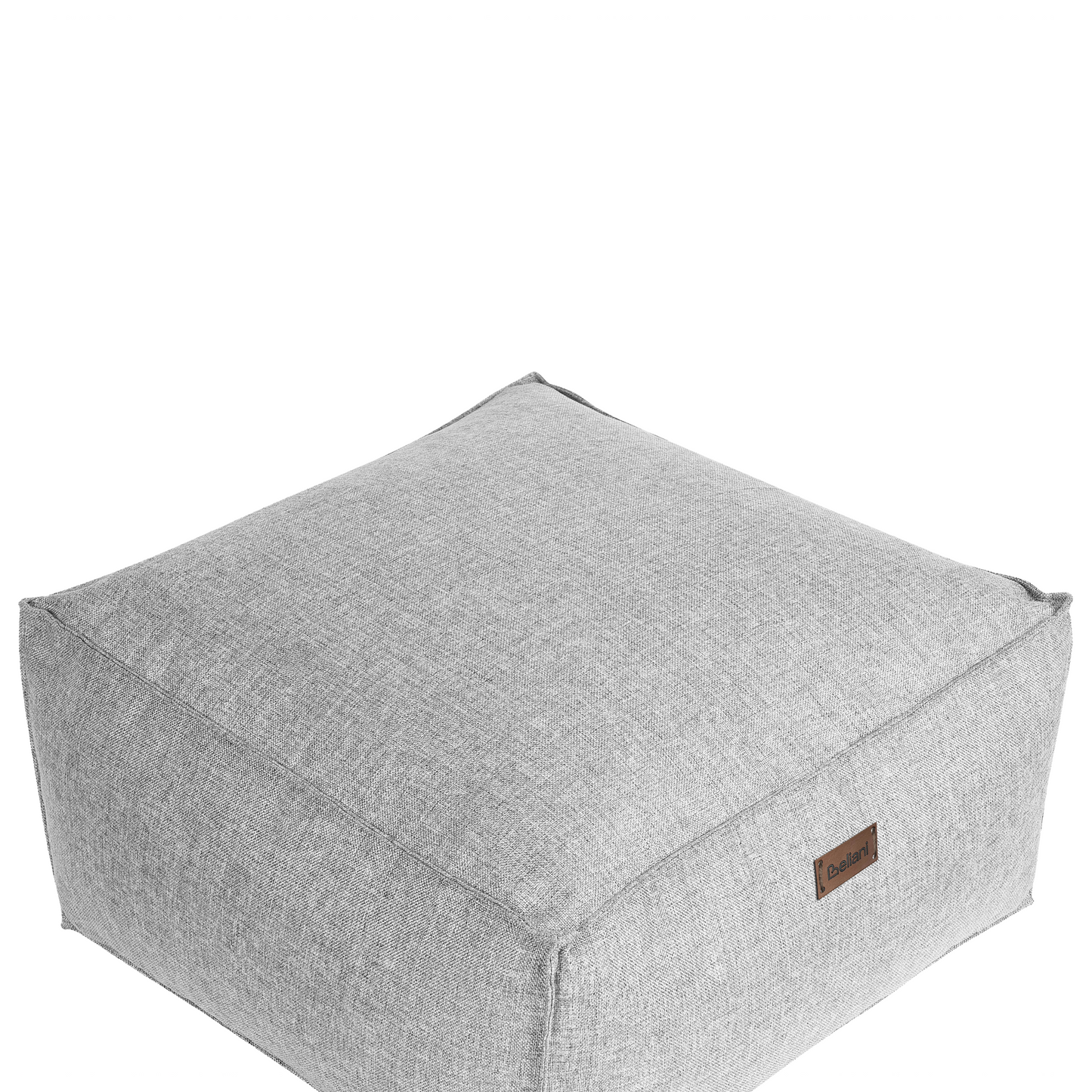 Beige Pouffe Solid Pattern Square Boho Modern Fabric Footstool For Living Rooms And Lounges