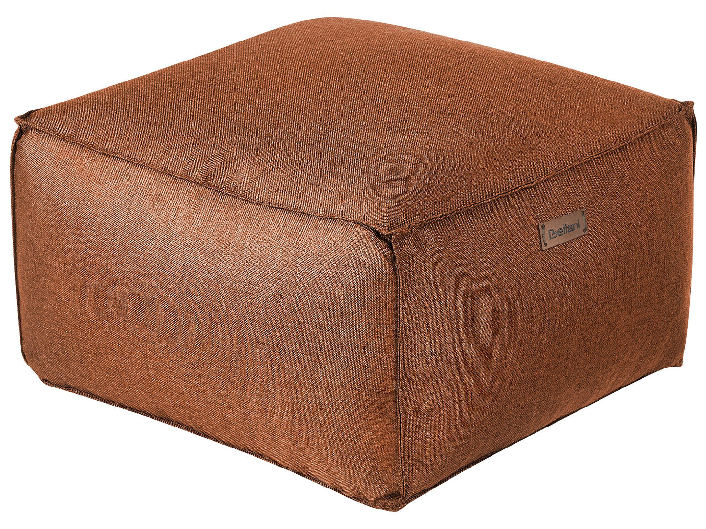 Pouffe Golden Brown With EPS Beads Filling Square Boho Modern Fabric Footstool