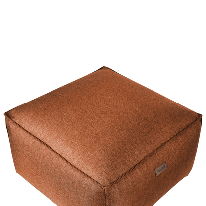 Pouffe Golden Brown With EPS Beads Filling Square Boho Modern Fabric Footstool