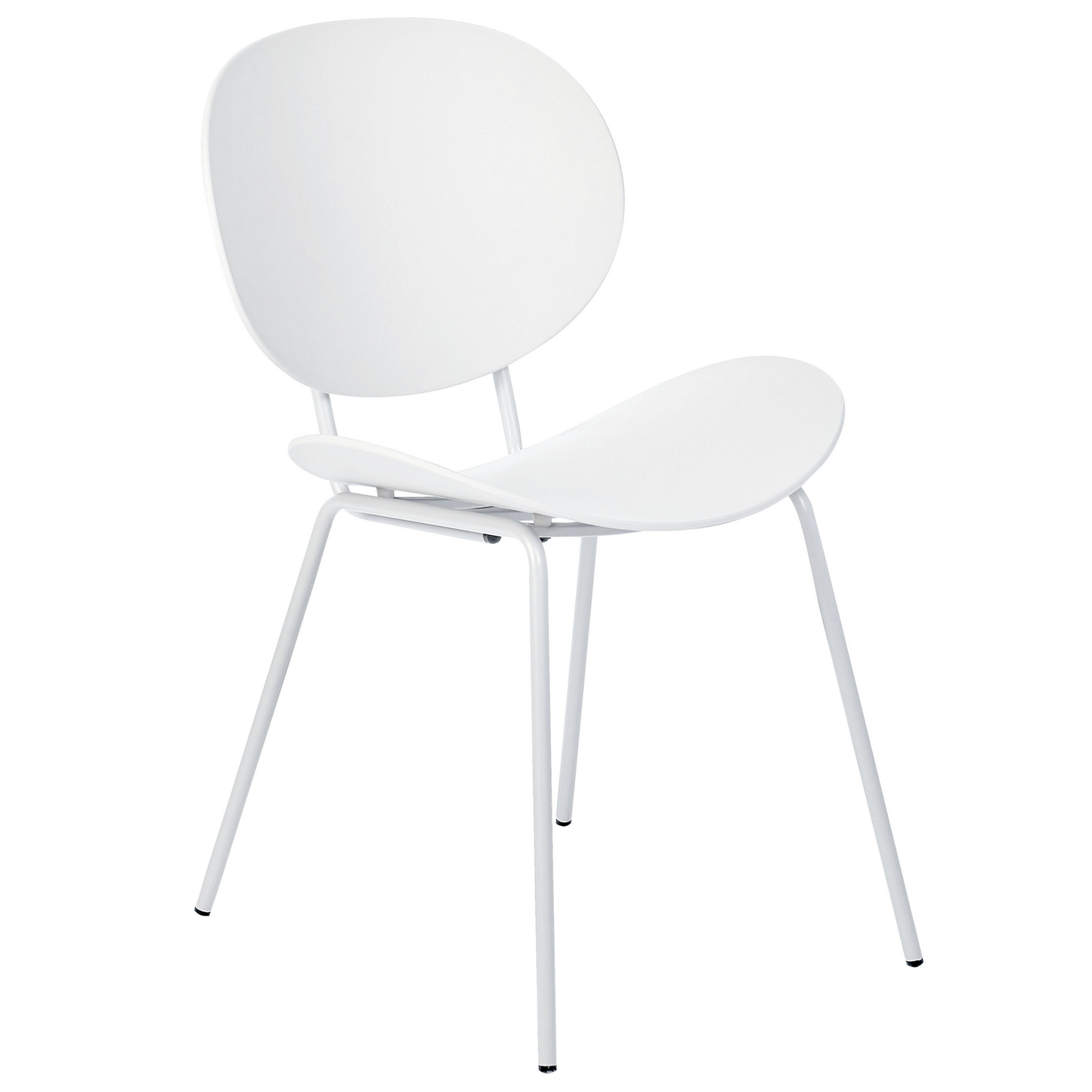 White Dining Chairs Set Of 2 Minimalist Synthetic Seat