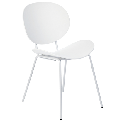 White Dining Chairs Set Of 2 Minimalist Synthetic Seat