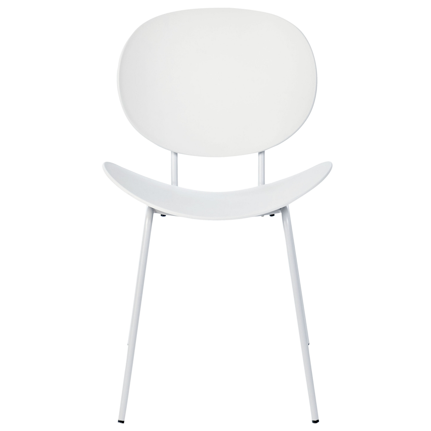White Dining Chairs Set Of 2 Minimalist Synthetic Seat