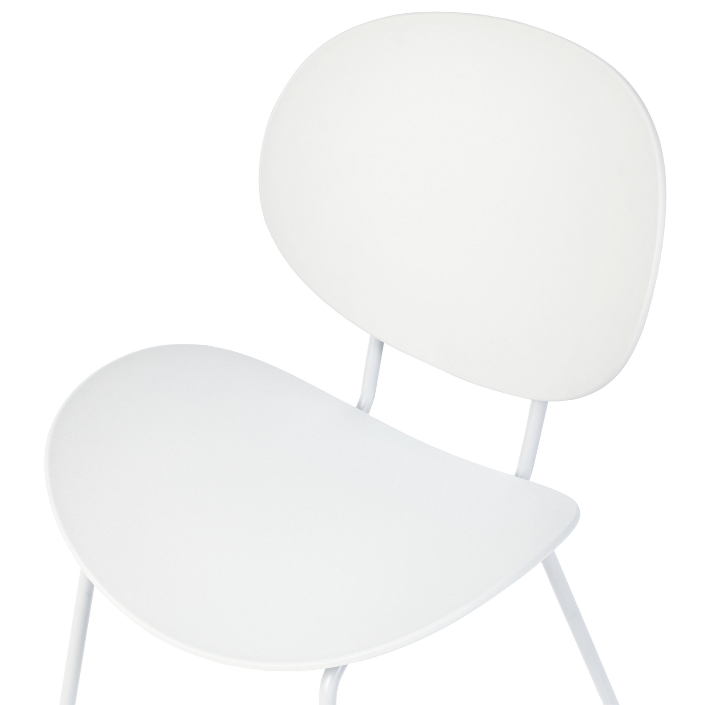 White Dining Chairs Set Of 2 Minimalist Synthetic Seat