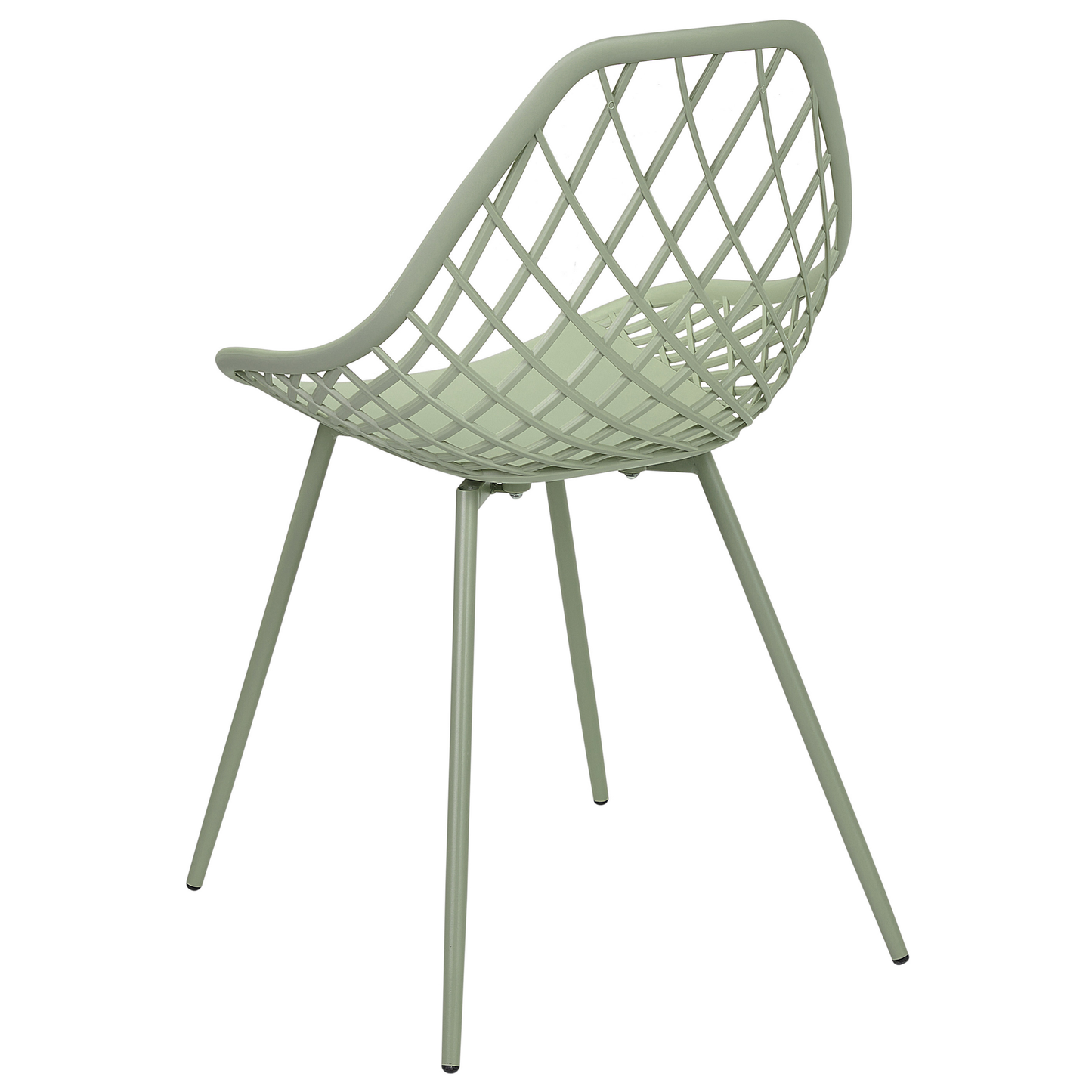 Green Net Back Dining Chairs Set Of 2 Metal Legs