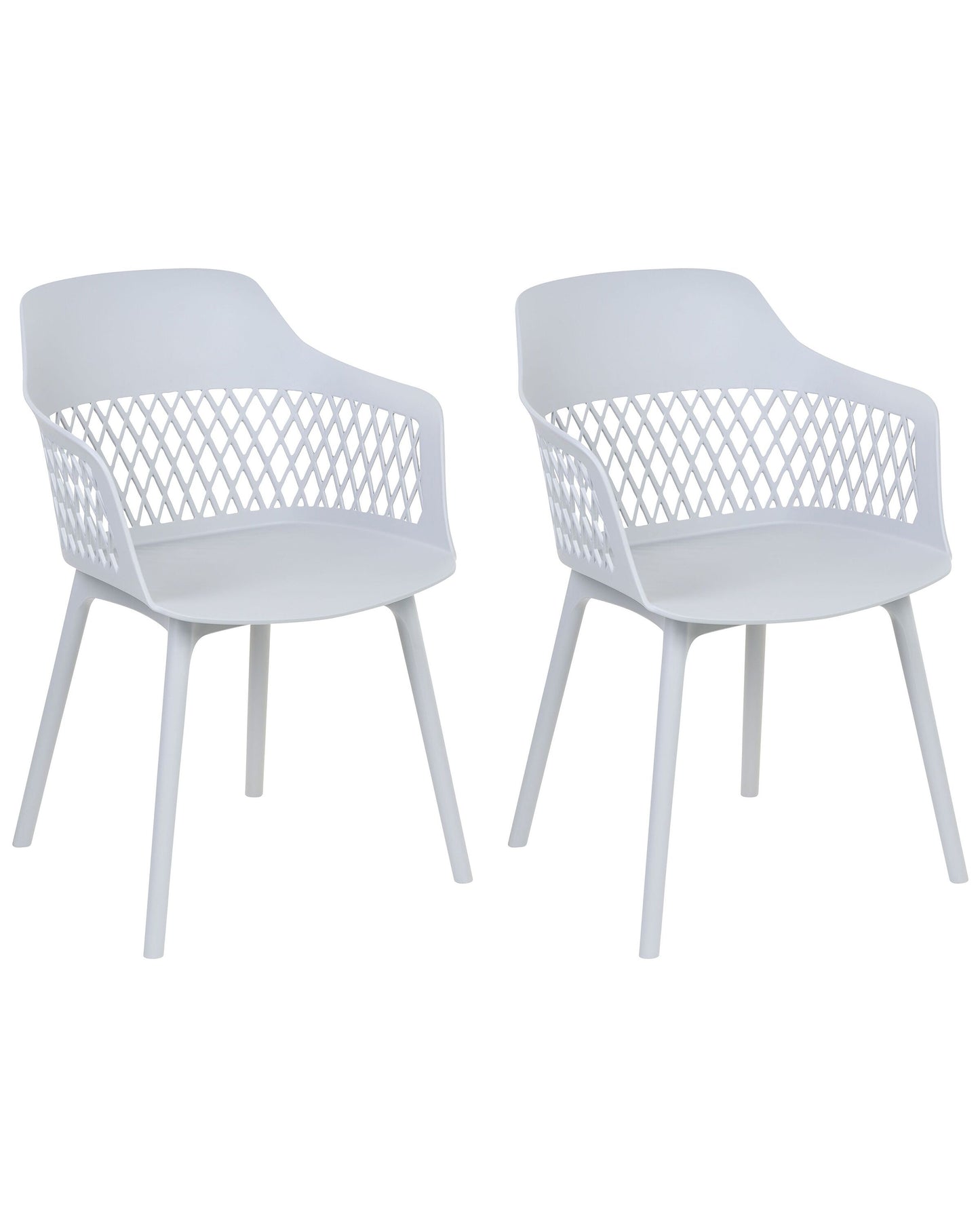 Set Of 2 Light Grey Dining Chairs With Ergonomic Backrest