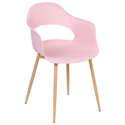 Home Pink Dining Chairs Set Of 2 With Sleek Legs