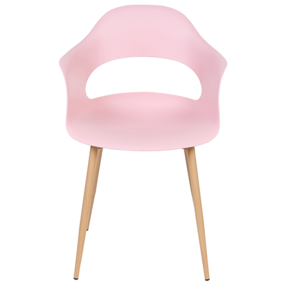 Home Pink Dining Chairs Set Of 2 With Sleek Legs