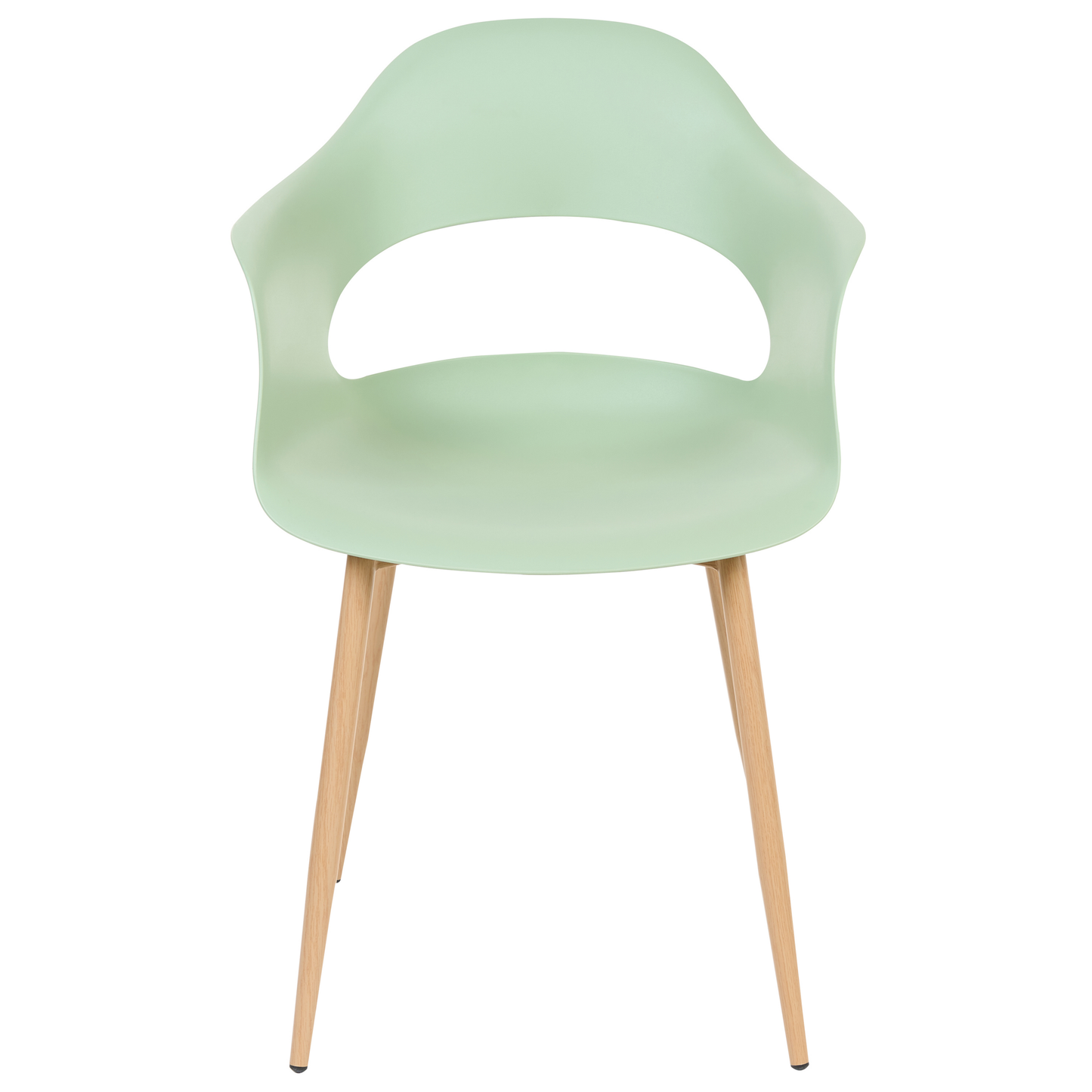 Set Of 2 Light Green Dining Chairs With Sleek Legs In Synthetic Material
