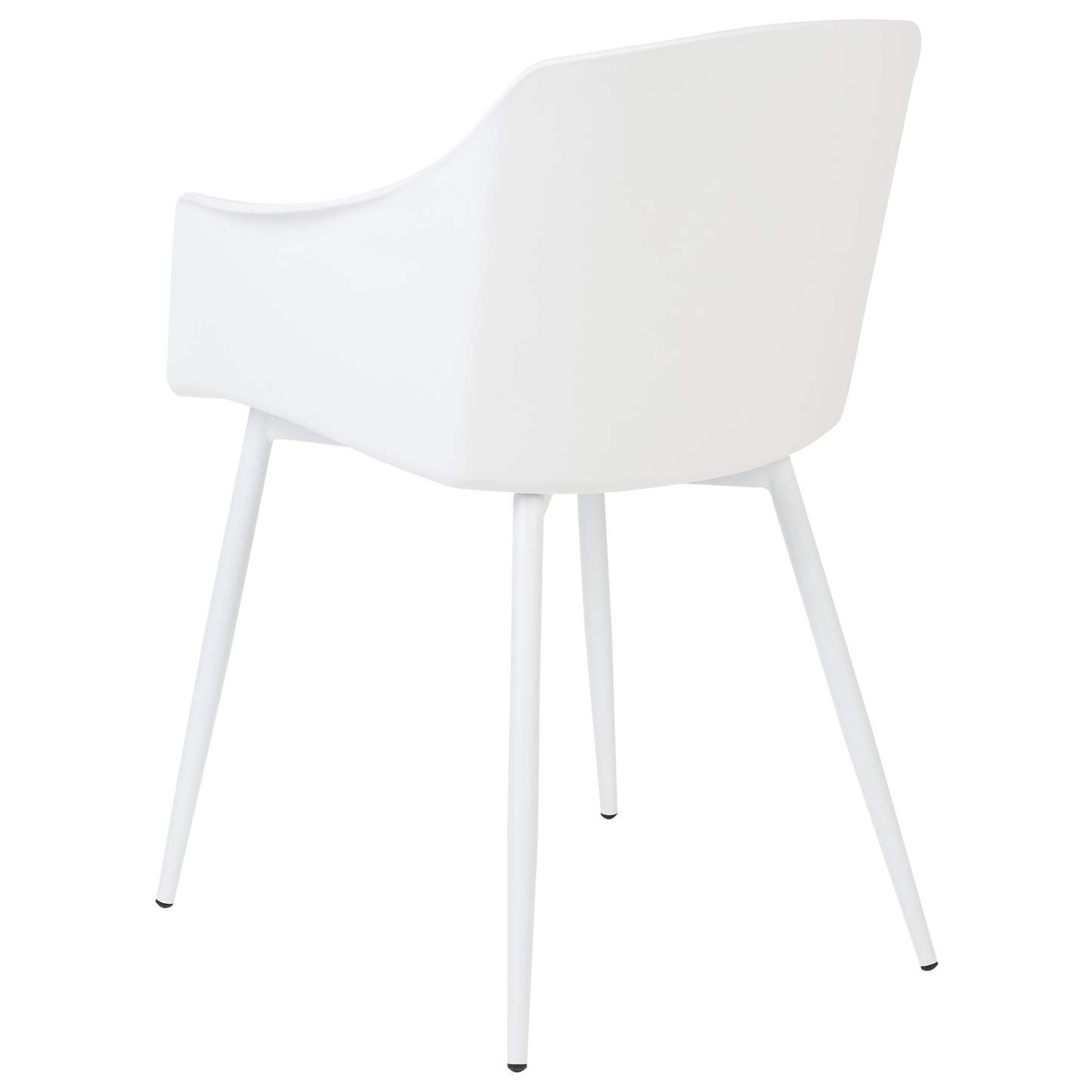 Set Of 2 White Plastic Dining Chairs With Armrests