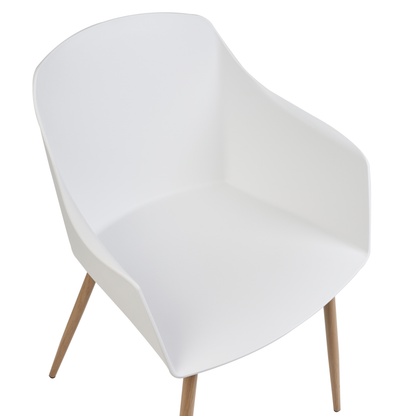 Set Of 2 Light Green Plastic Dining Chairs With Armrests