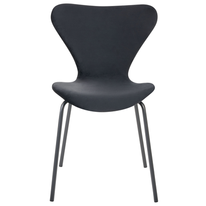 Set Of 2 Black Armless Dining Chairs With Metal Legs