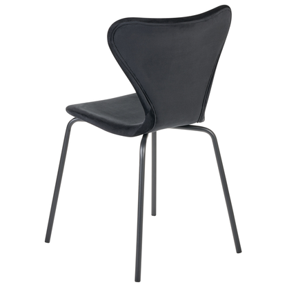 Set Of 2 Black Armless Dining Chairs With Metal Legs