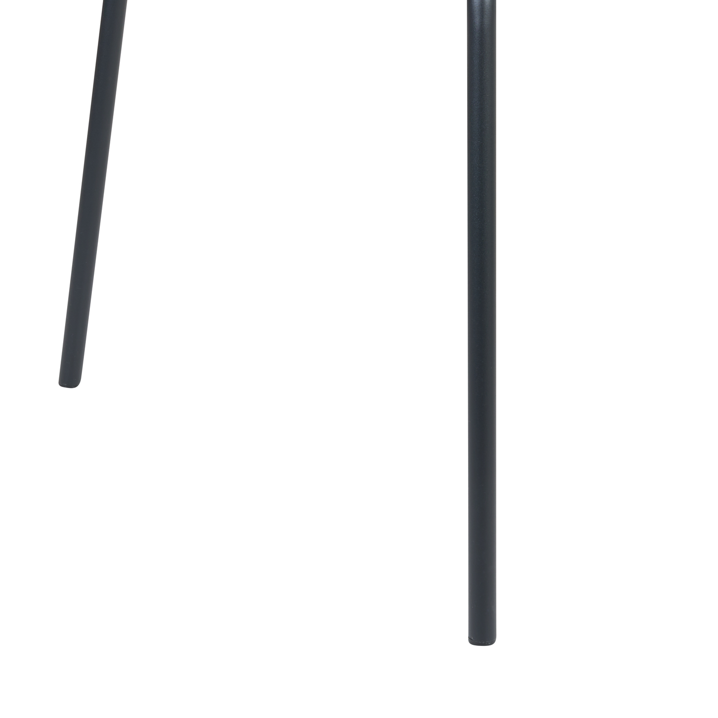 Set Of 2 Black Armless Dining Chairs With Metal Legs