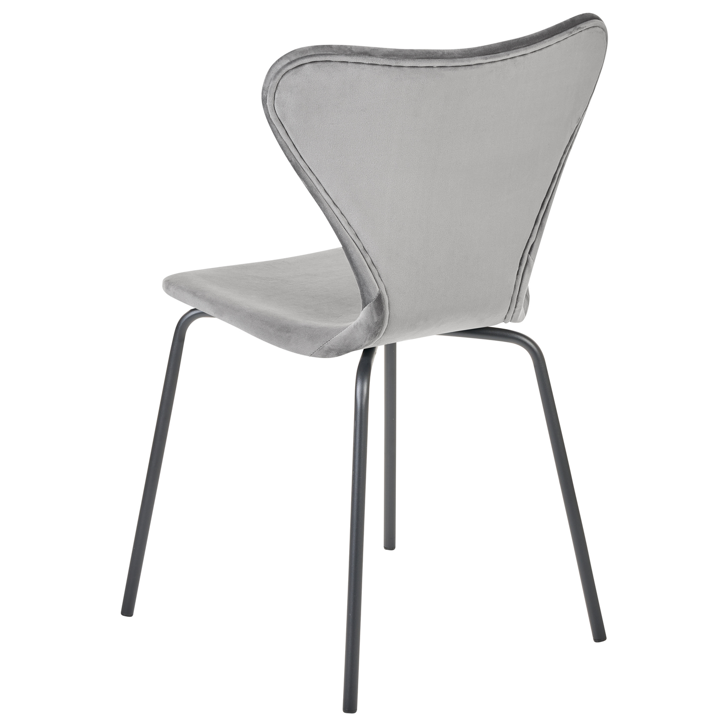 Velvet Dining Chairs Set Of 2 Light Grey Black Metal Legs