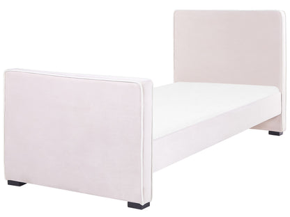 Pink Velvet Upholstered Bed Frame Headboard 3Ft EU Single
