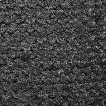 Pouffe Black Jute EPS Beads With Handles 45 x 45 x 30cm