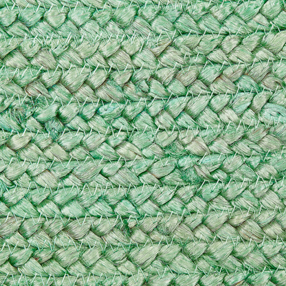 Green Jute Pouffe With EPS Beads Filling 45 x 45 x 30cm Rectangular With Handles