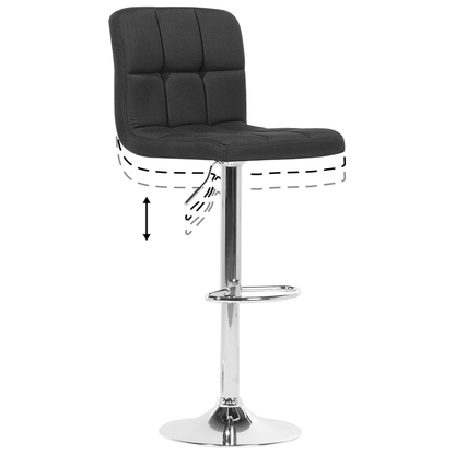 Black Fabric Swivel Kitchen Bar Stools Set Of 2