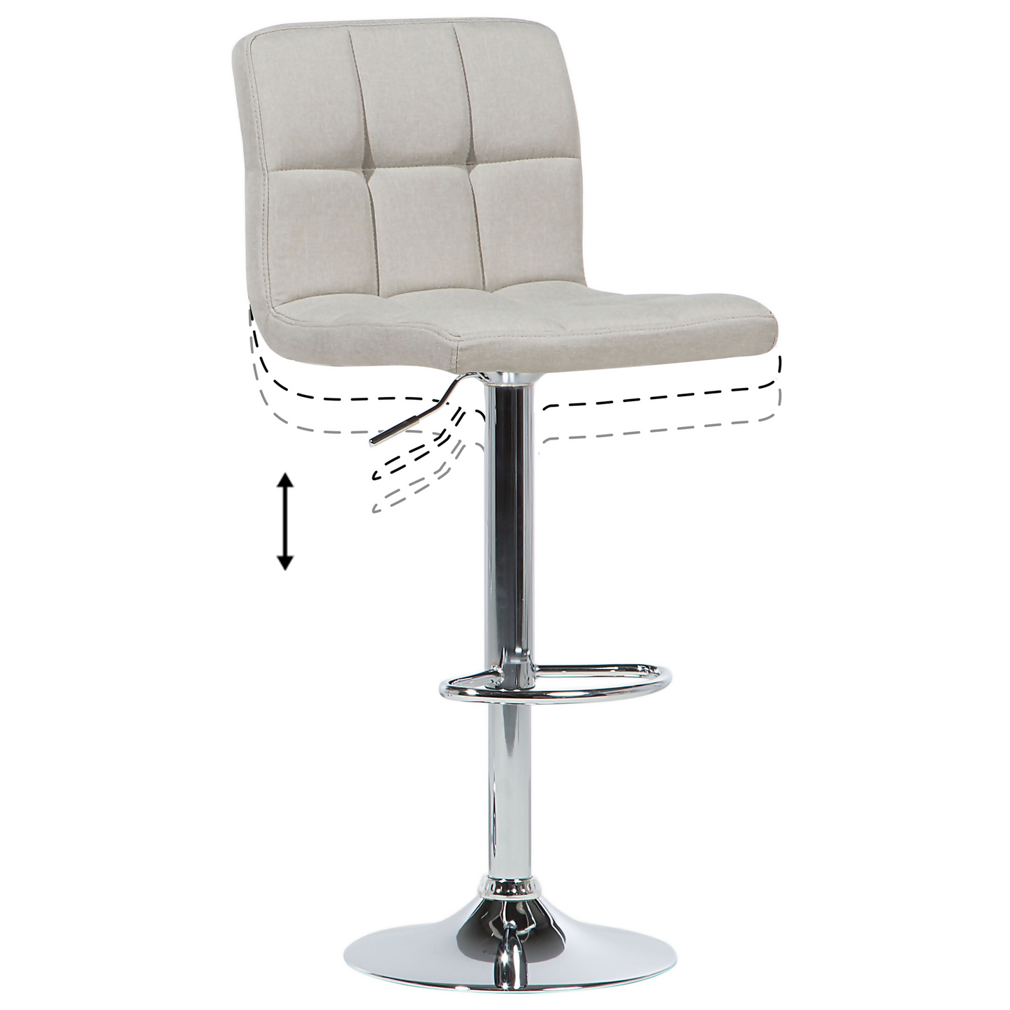 Kitchen Bar Stools Set Of 2 Beige Swivel Height Adjustable