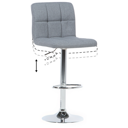 Monarch Grey Swivel Kitchen Bar Stools Set of 2 Adjustable Height