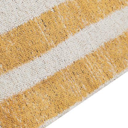 Cotton Area Rug Yellow Black 140 x 200 Flat Weave