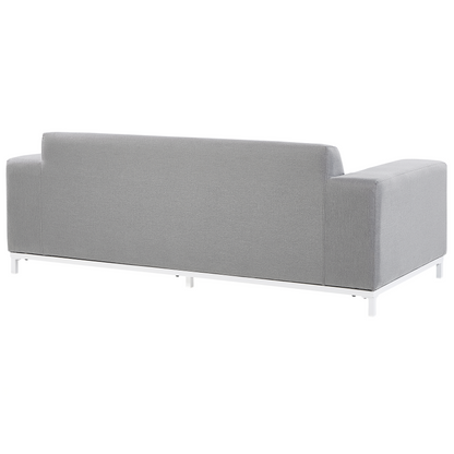 5 Seater Outdoor Sofa Set Light Grey Fabric Ottoman