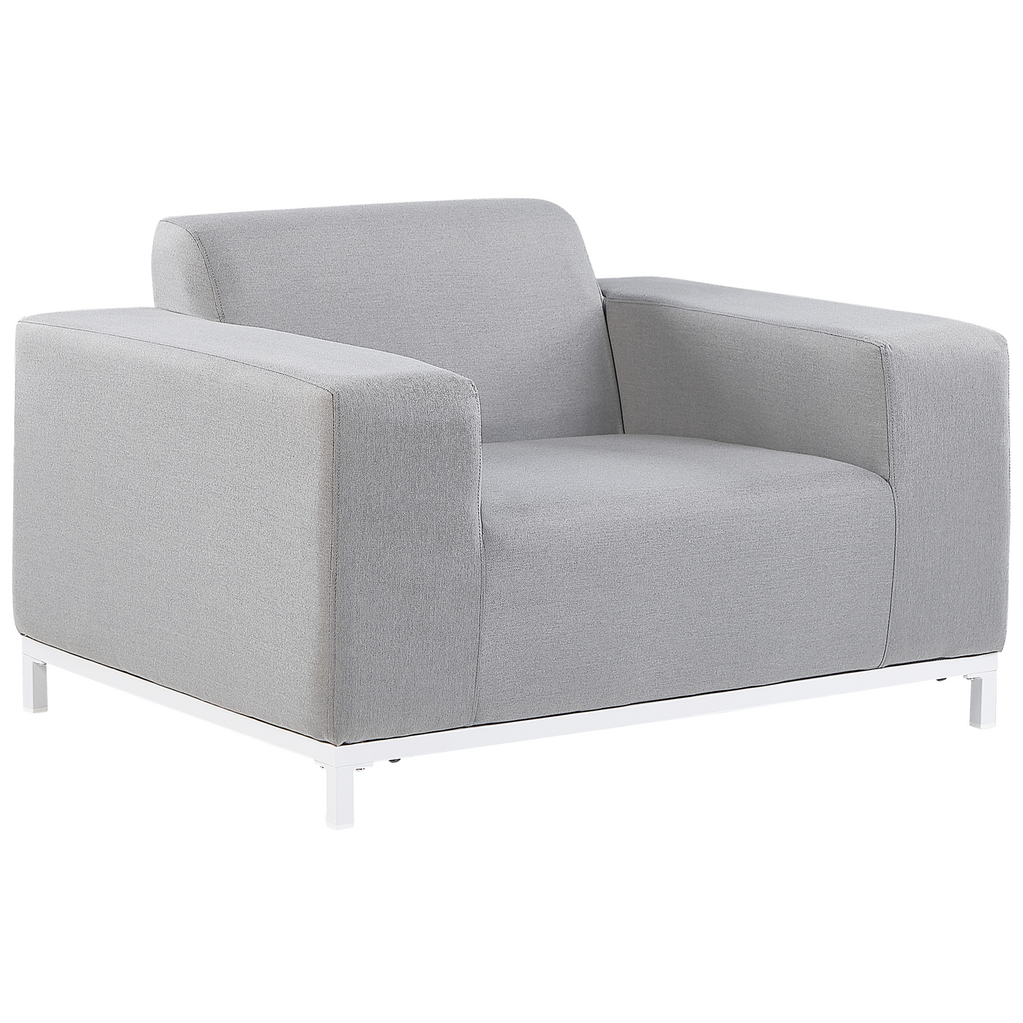 5 Seater Outdoor Sofa Set Light Grey Fabric Ottoman