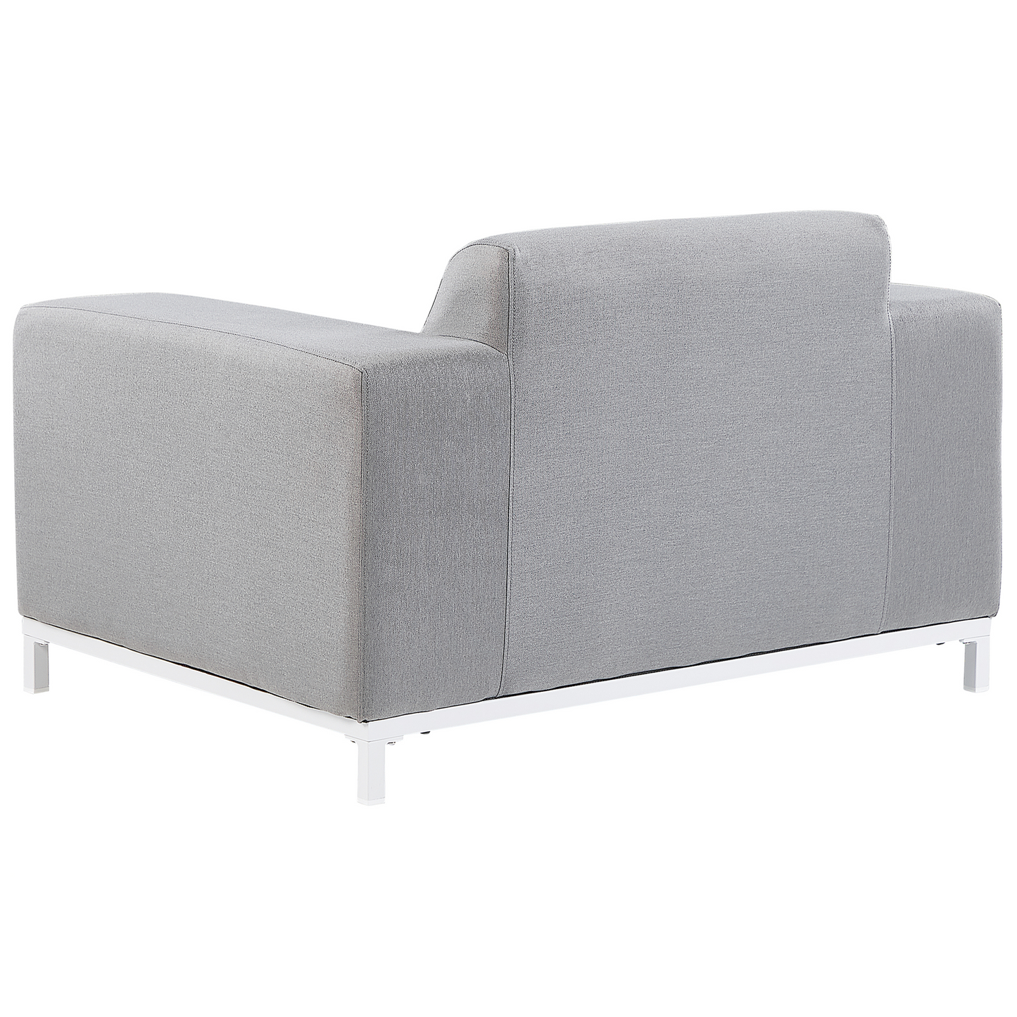 5 Seater Outdoor Sofa Set Light Grey Fabric Ottoman