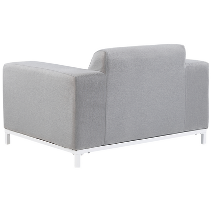 5 Seater Outdoor Sofa Set Light Grey Fabric Ottoman