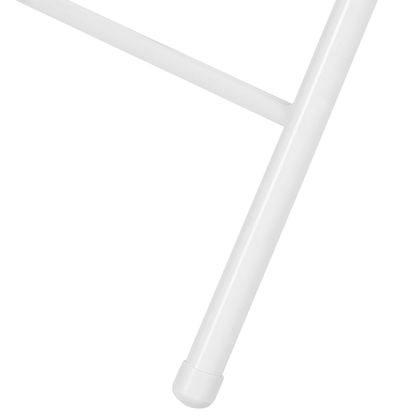 Set Of 4 Folding Chairs Light Grey Padded Seats White Frame