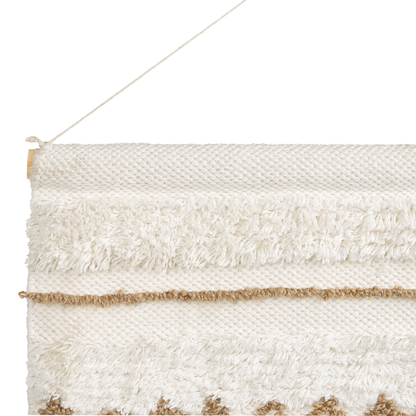 Beige Cotton Wall Hanging Light Handwoven With Tassels