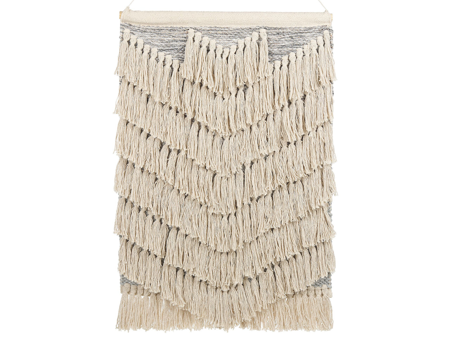 Beige Handwoven Cotton Wall Hanging Tassels