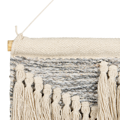 Beige Handwoven Cotton Wall Hanging Tassels