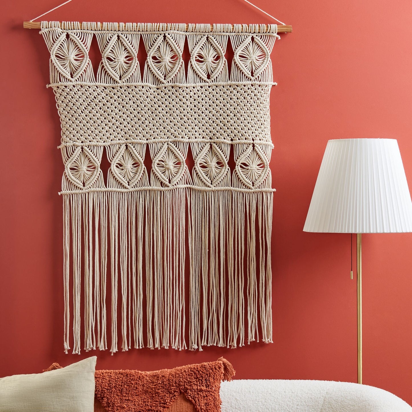 Macrame Wall Hanging Light Beige Boho Chic Decor