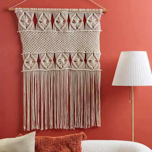Macrame Wall Hanging Light Beige Boho Chic Decor