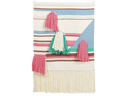 Handwoven Multicolour Cotton Wall Hanging With Tassels