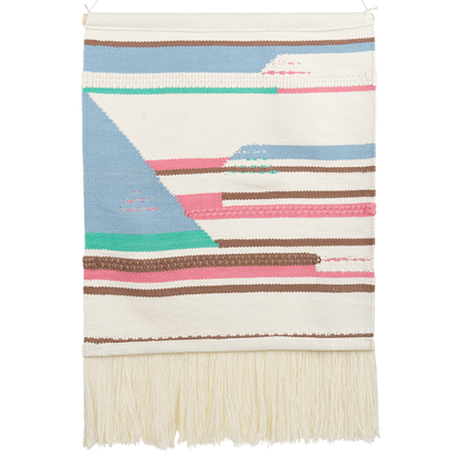 Handwoven Multicolour Cotton Wall Hanging With Tassels