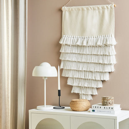 Handwoven Off-White Cotton Tassel Wall Hanging