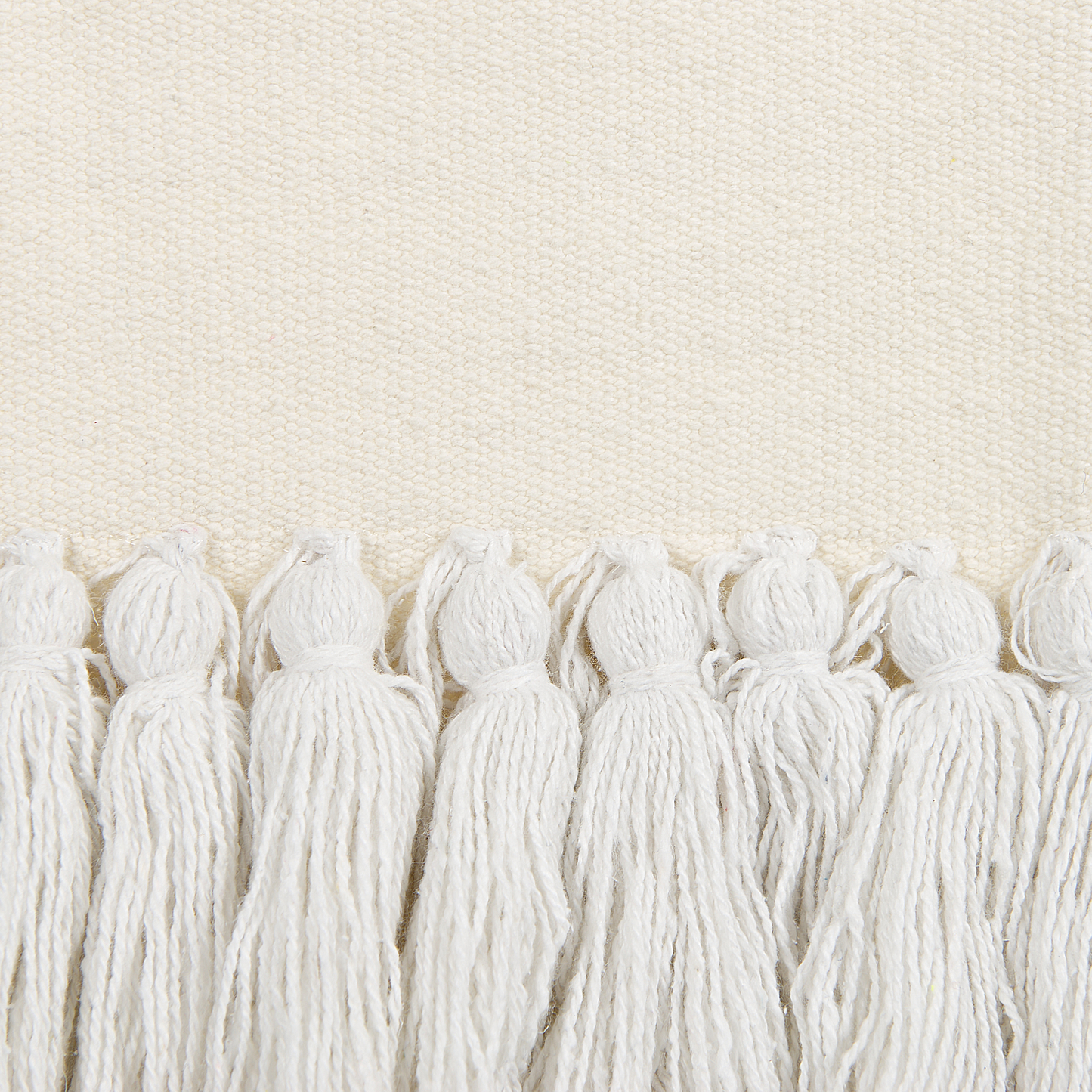 Handwoven Off-White Cotton Tassel Wall Hanging