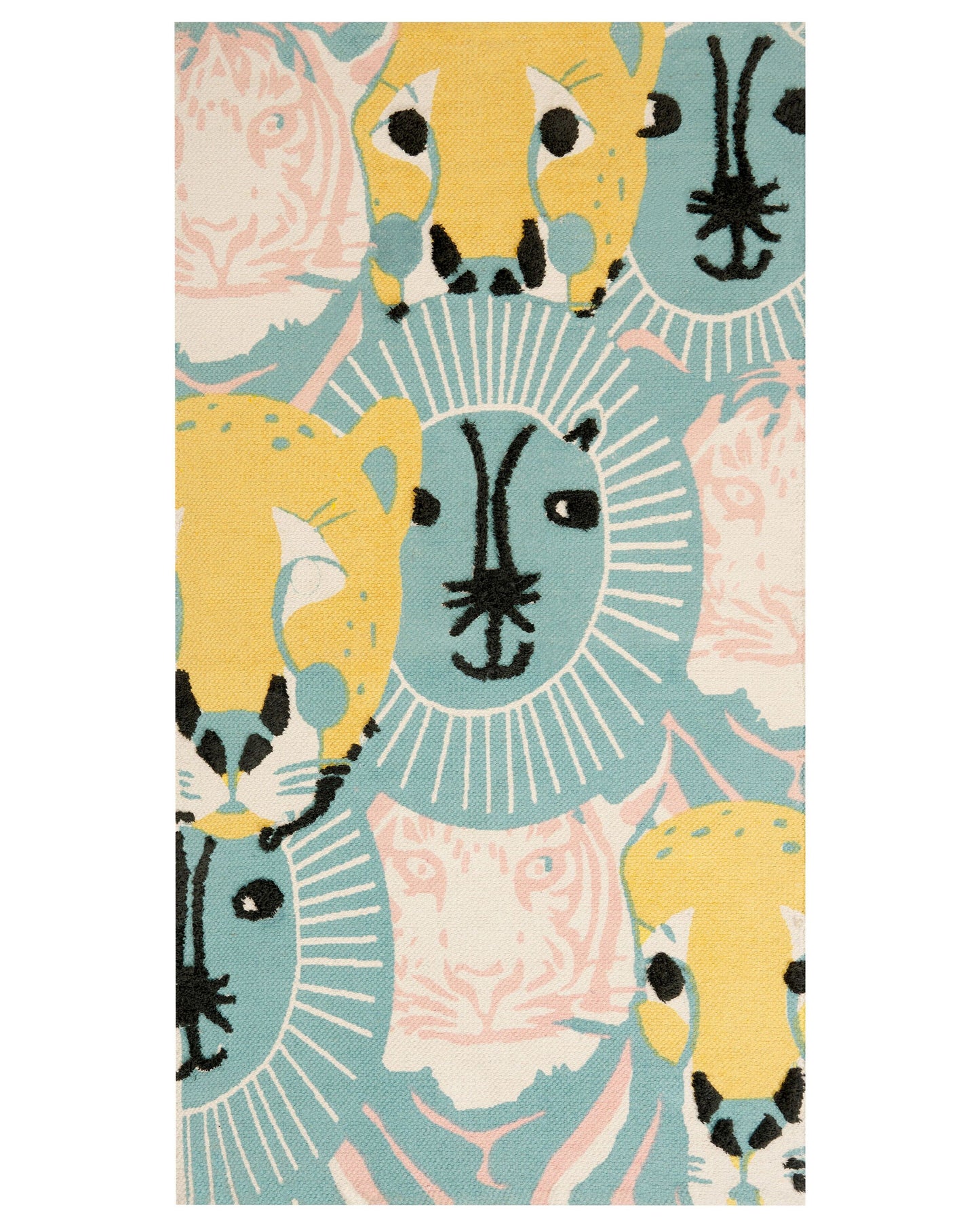 Kids Safari Rug 80 x 150cm Multicolour Low Pile Playroom