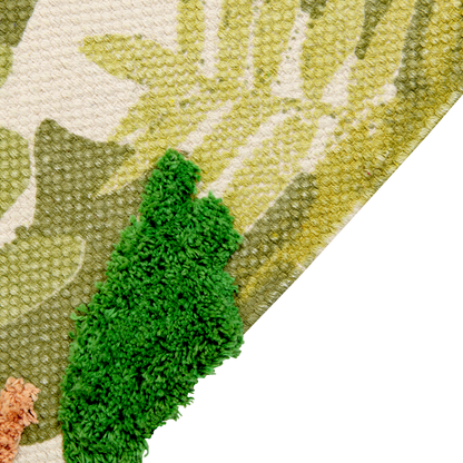 Jungle Print Area Rug 80 x 150cm Low Pile for Kids Playroom